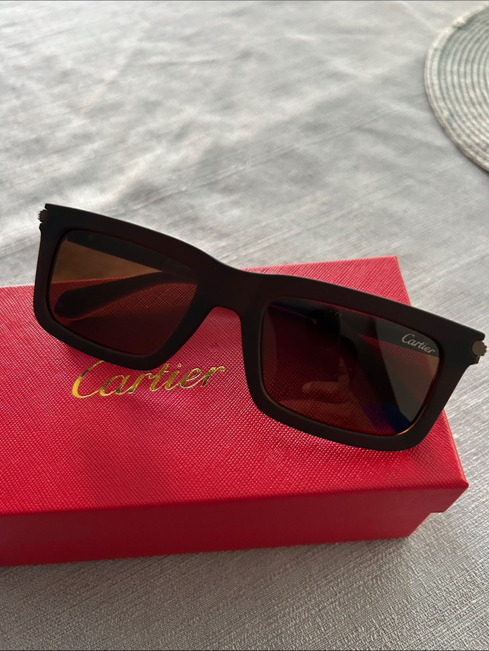 Cartier Brown Sunglasses with Brown Tinted Lenses